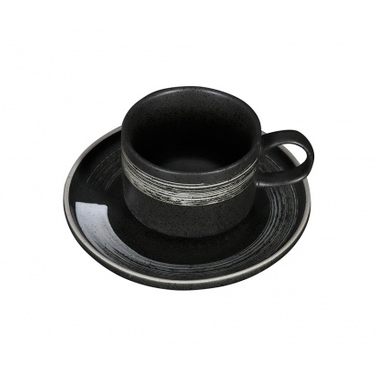 Купить чайная пара corone rustico 265 мл черный с белым