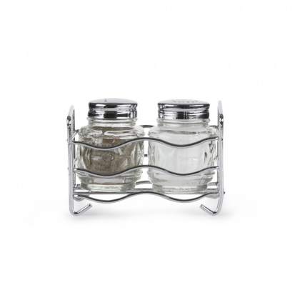 Купить набор для специй 2 предмета (соль,перец) нержавеющая сталь, подставка, волна [381-2]