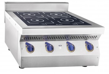 Купить плита индукционная 4-х конфорочная кип-47н, настольная, 700х750х475 мм, 7 квт, 400 в, сплошная стекл