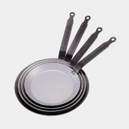 Сковорода для блинов d=26 см. h=2 см. 0,5 л. белая сталь (индукция) Carbone Steel De Buyer /1/5/