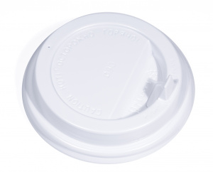 Крышка для стакана 400мл и 300мл D 90мм пластик белый с носиком