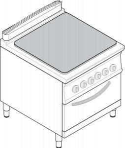 Купить плита со сплошной поверхностью 740 серии tecnoinox ppf8e7 716025