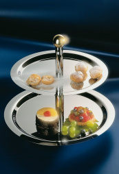 Этажерка 2-х ярусная d=32/38 см. h=32 см. нержавеющая сталь APS /1/