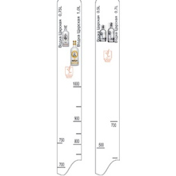 Линейка Водка Царская 0. 5, 0. 7, 0. 75. 1л; пластик; L=28, B=2см; белый