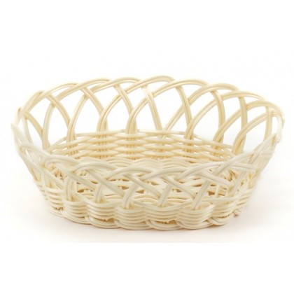Купить корзинка 21,5х14х8 см овальная пласт.бежевая [beige 4063, kt4063]