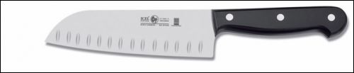 Купить Нож японский Santoku 180/300 мм. с бороздками, черный TECHNIC Icel /1/6/