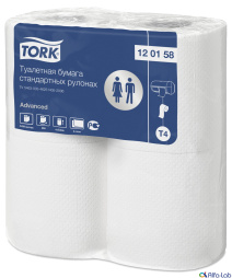 Туалетная бумага в стандартных рулонах TORK, 2 слоя, 184л