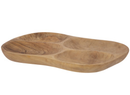 Тарелка на 3 секции, 30-38x14-20 см h 5 см, оливковое дерево, ORGANIC WOOD COSY&TRENDY ORGANIC WOO