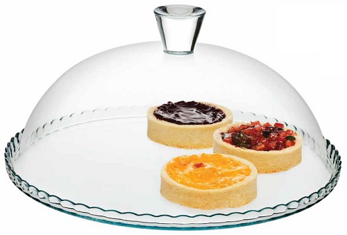 Купить блюдо для торта d=32 см. стекло, с крышкой h=15 см. бортик вверх патисери /1/4/30/