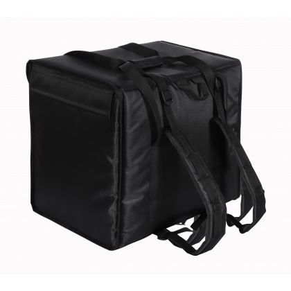 Купить терморюкзак 450х450х400 для пицц фольгированный чёрный с вентиляцией