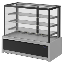 Холодильная витрина кондитерская KAYMAN K-вк-1300 квадро серебро