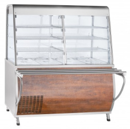 Прилавок-витрина холодильный ПВВ(Н)-70Т-С-01-НШ с гастроёмкостями (саладэт закрыт.,1500 мм) кашир.