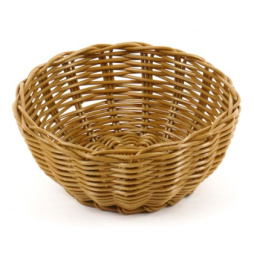 Корзинка D=17.5х7см круглая пласт.коричневая [Brown KT2024]