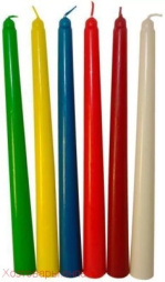 Свеча коническая Античная 24см /оранжевая/