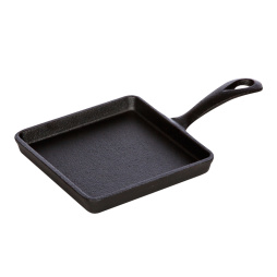 Сковорода 14х14см h=1см с ручкой порционная чугун LUXSTAHL [SM14]