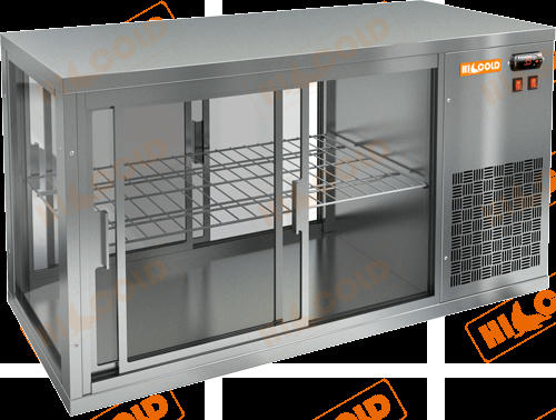Купить холодильная витрина настольная сквозная hicold vrl t 1300 r