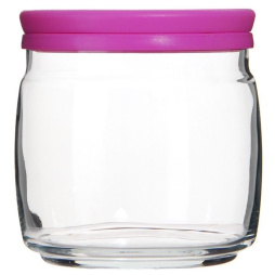 Банка для сыпучих продуктов 650 мл. с розов. кр. Чешни Б /1/12/