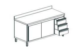 Кухонный стол производственный закрытый APACH Chef Line LWC712SH2HDUDL