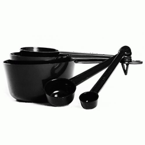 Купить набор мерных ложек 5 шт. черный пластик (100+50+15+ 5+1мл) linden (1950110-10) /1/