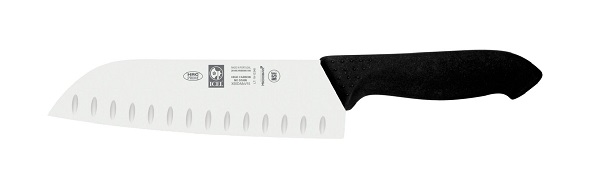 Купить нож японский santoku 180/300 мм. с бороздками, черный horeca icel /1/6/