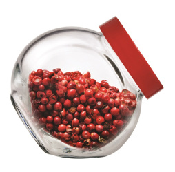 Банка для сыпучих продуктов 200 мл. с красной крышк. Белла Б /1/12/