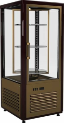 Шкаф кондитерский R120Cвр Сarboma (D4 VM 120-2 (корич-золотой, 1/2, INOX))