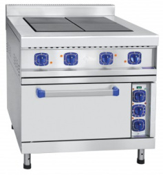 Плита электрическая ЭПК-48ЖШ-К-2/1, 4 конфорки, КЭТ-0,09, духовка GN 2/1, конвекция, пароувлажнение,