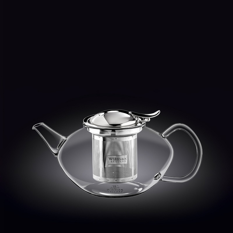 Купить чайник заварочный 650 мл, с откидной крышкой и колбой нерж. thermo glass wilmax /1/12/