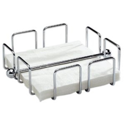 Салфетница нерж. горизонтальная 19*19 см. (салфетки 33*33 см) с держат. APS /1/ 11763