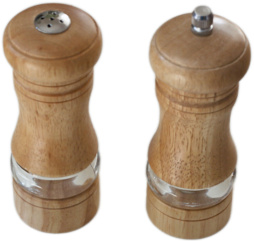 Мельница для перца + солонка 13 см. (светлое дерево) /1/24/48/