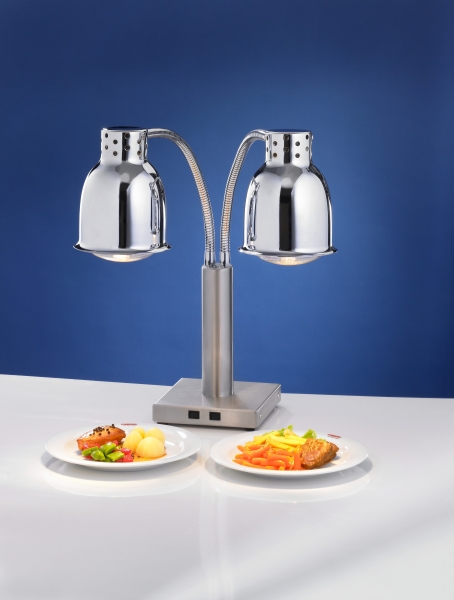 Купить лампа тепловая scholl 24002/b/c  (b0043) с ик нагревом, настольная, двойная, цвет плафона -хром