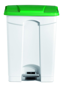 Бак для мусора 70 л с педалью, белый с зеленой крышкой Still Casa /1/