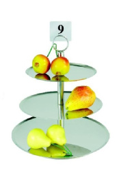 Этажерка 3-х ярусная d=21/24/31 см. h=36 см. нержавеющая сталь MGsteel /1/10/