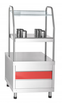 Купить прилавок для столовых приборов пспх-70км, хлебница, 4 нерж. стакана (630 мм)