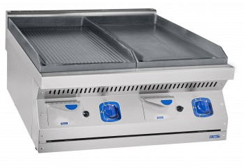Купить контактный гриль газовый гако-80/2н, чугунная поверхность 2х394х648 мм, 1 гладкая - 1 ри