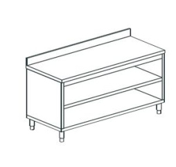 Кухонный стол производственный закрытый с 3-х сторон APACH Chef Line LWC619SH2U