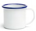 Кружка эмалированная 250 мл Ø 7CM цвет белый/синий COMAS Сервировка