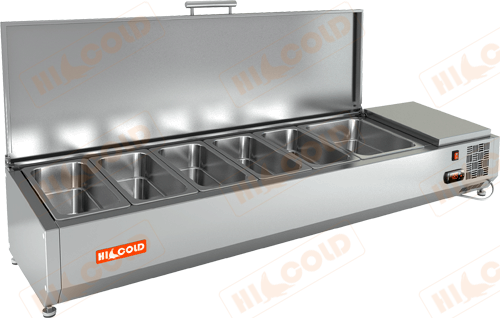 Холодильная витрина настольная для ингредиентов HICOLD VRTU 1485