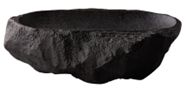 Купить камень овальный 23x15x6,5 см, каменная керамика, цвет черный, raw design style point raw