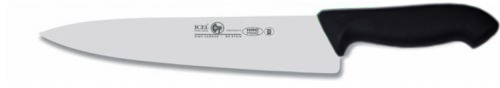Купить нож поварской 200/340 мм. шеф узкое лезвие, черный антибактер. ручка horeca icel /1/6/