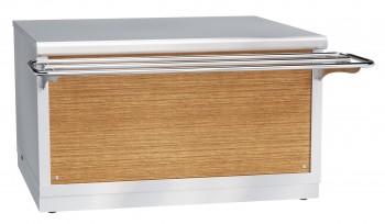 Купить прилавок для горячих напитков пгн-70х-01, 1500 мм, 2 розетки, съемный нерж. фасад, направляющие в ко